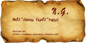 Nádasy Gyöngyi névjegykártya