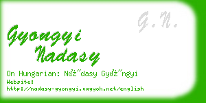 gyongyi nadasy business card